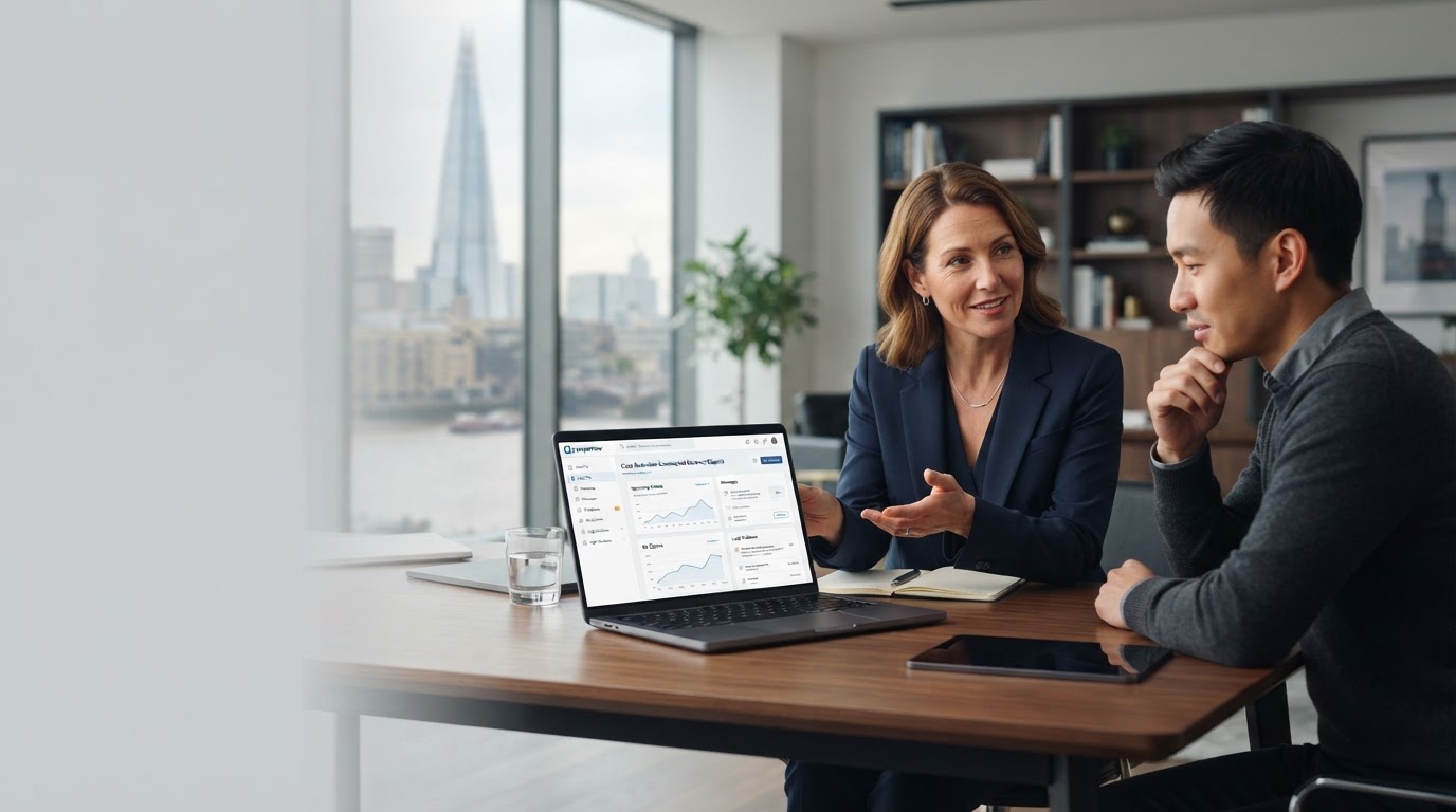 Lawyernow unified investment dashboard shown on a laptop screen